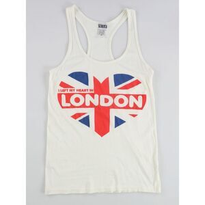 Scratch Womens I Left My Heart In London Racerback Tank Top, Off-White, M, DM